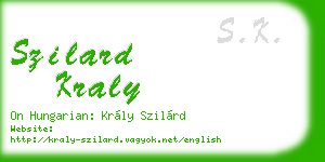 szilard kraly business card