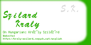szilard kraly business card